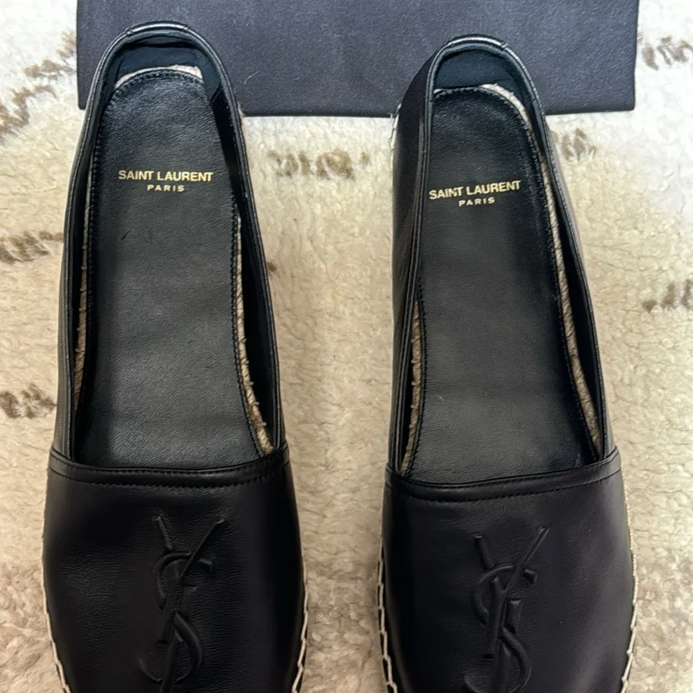 YSL Logo Espadrille Flat